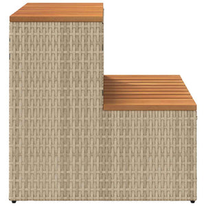 Whirlpool Treppe Beige Poly Rattan Akazie