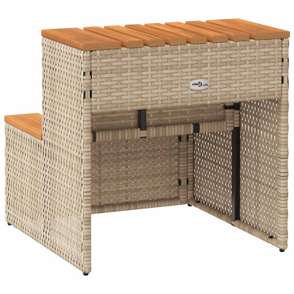 Whirlpool Treppe Beige Poly Rattan Akazie