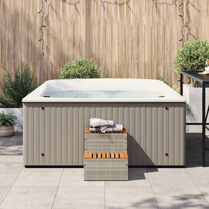 Whirlpool Treppe Hellgrau Poly Rattan