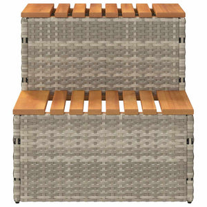 Whirlpool Treppe Hellgrau Poly Rattan