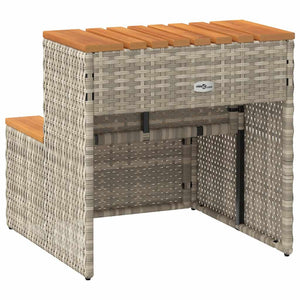 Whirlpool Treppe Hellgrau Poly Rattan