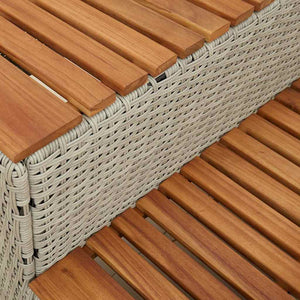 Whirlpool Treppe Hellgrau Poly Rattan