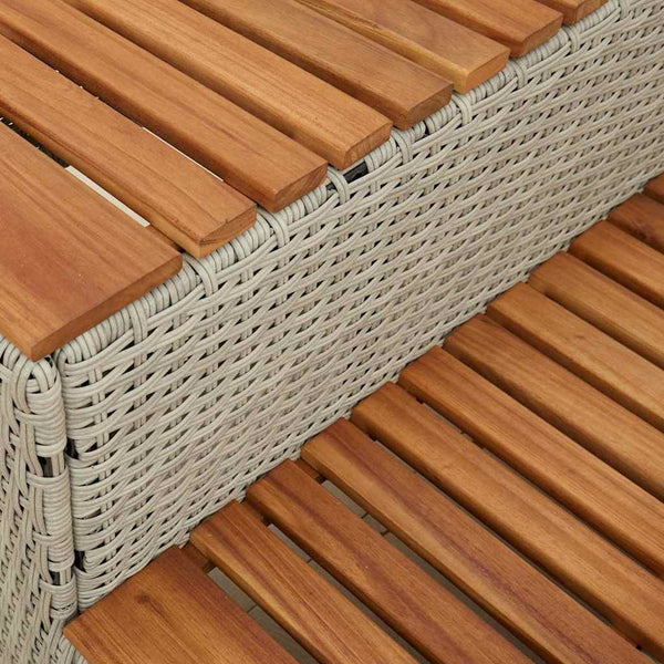 Whirlpool Treppe Hellgrau Poly Rattan