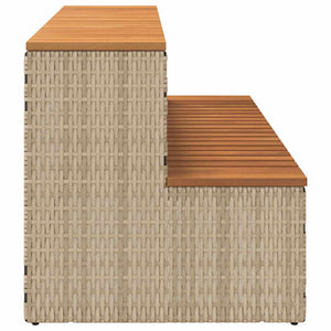 vidaXL Marches de spa beiges 100x50x50,5 cm en résine tressée et bois d'acacia massif