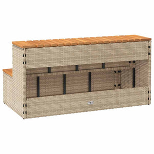 vidaXL Marches de spa beiges 100x50x50,5 cm en résine tressée et bois d'acacia massif