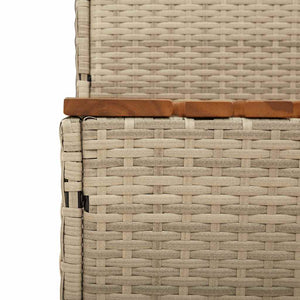 vidaXL Marches de spa beiges 100x50x50,5 cm en résine tressée et bois d'acacia massif