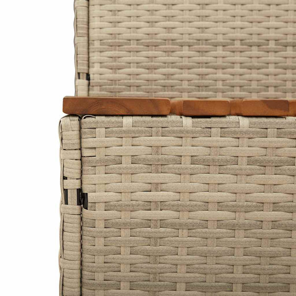 vidaXL Marches de spa beiges 100x50x50,5 cm en résine tressée et bois d'acacia massif