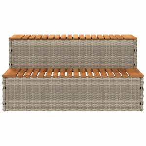 Whirlpool Stufen Hellgrau Poly-Rattan Akazie 100cm