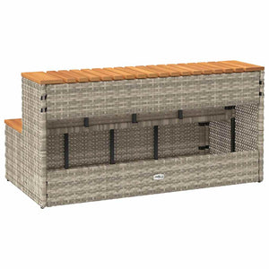 Whirlpool Stufen Hellgrau Poly-Rattan Akazie 100cm