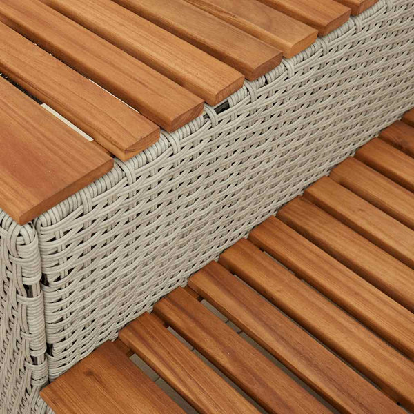Whirlpool Stufen Hellgrau Poly-Rattan Akazie 100cm