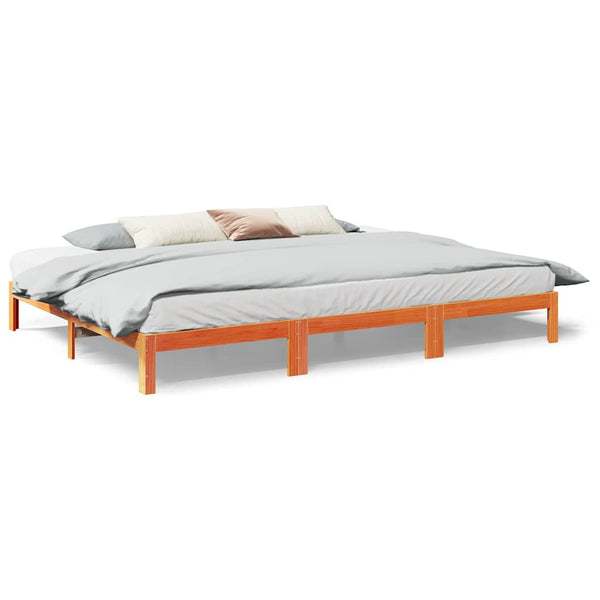 vidaXL Lit familial sans matelas marron miel 240x200 cm Bois massif