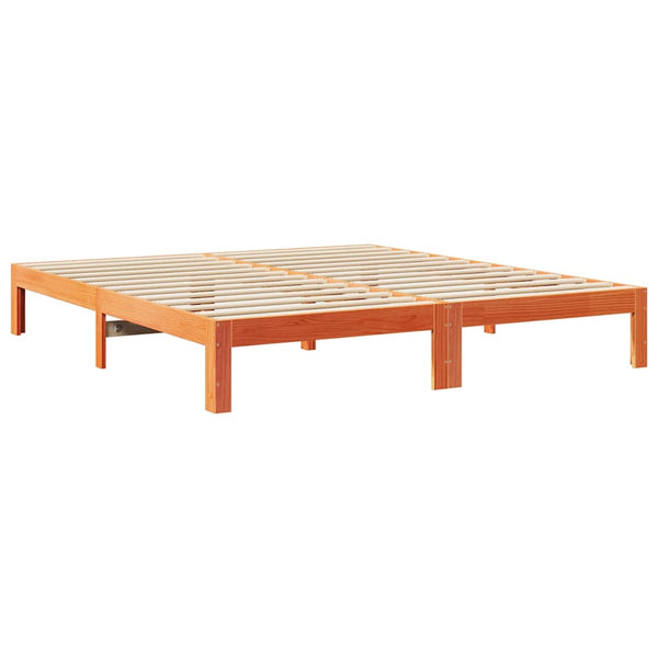 vidaXL Lit familial sans matelas marron miel 240x200 cm Bois massif