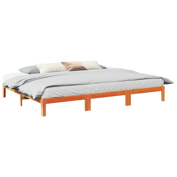 vidaXL Lit familial sans matelas marron miel 240x200 cm Bois massif