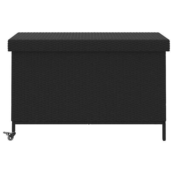 Gartentruhe mit Rollen Schwarz 110cm