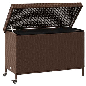 Gartentruhe mit Rollen Braun 110x55x73 cm