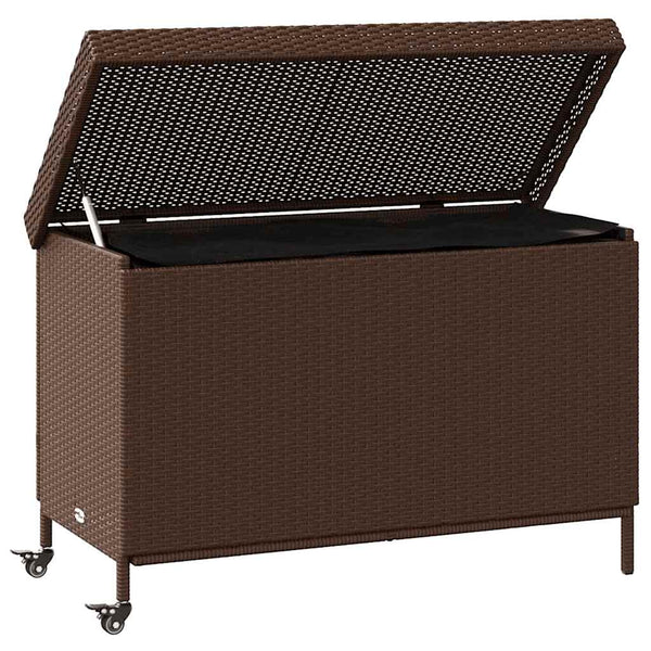 Gartentruhe mit Rollen Braun 110x55x73 cm