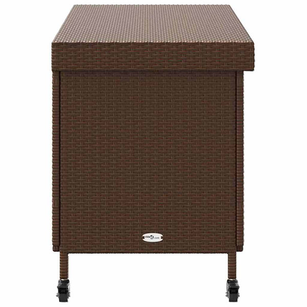 Gartentruhe mit Rollen Braun 110x55x73 cm
