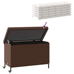 Gartentruhe mit Rollen Braun 110x55x73 cm