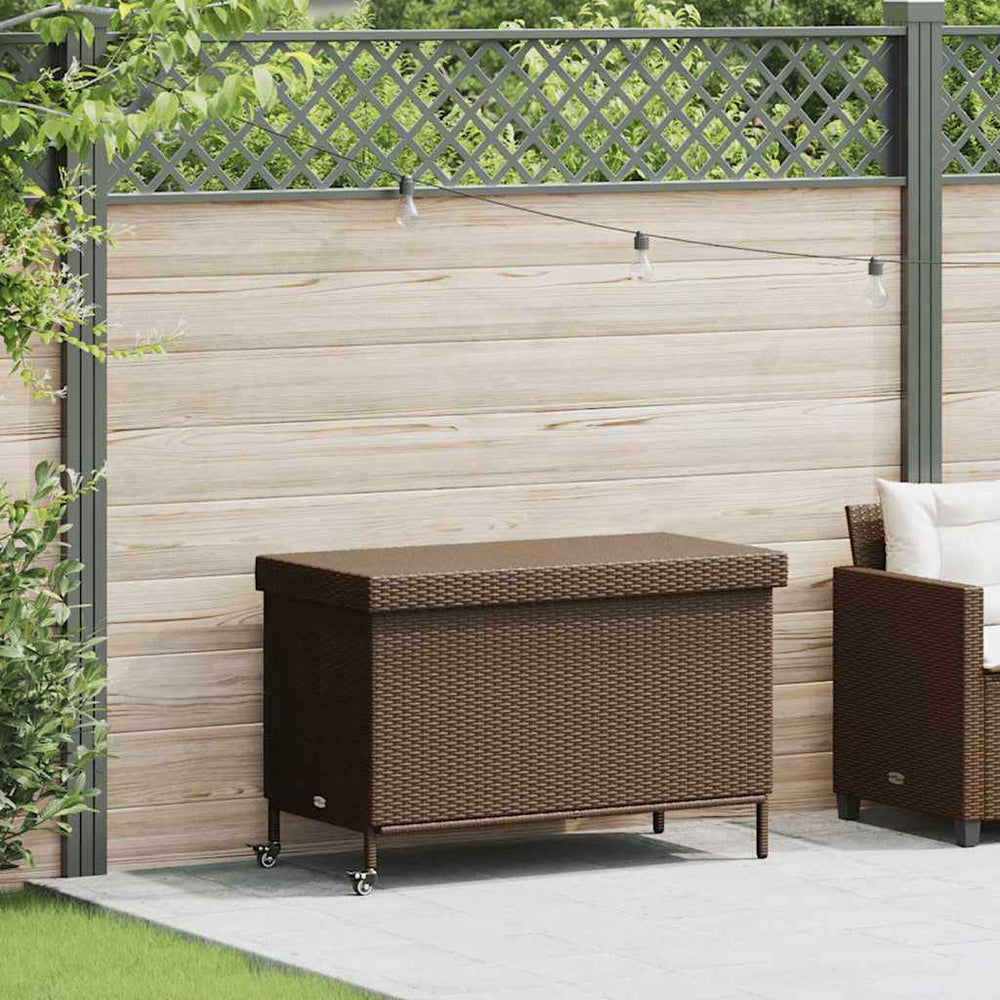 Gartentruhe mit Rollen Braun 110x55x73 cm