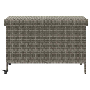 vidaXL Coffre de jardin à roulettes gris 110 x 55 x 73 cm résine tressée