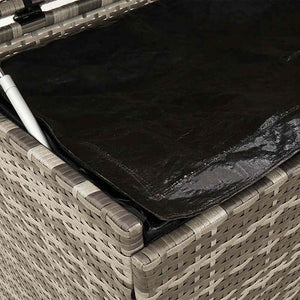 vidaXL Coffre de jardin à roulettes gris 110 x 55 x 73 cm résine tressée