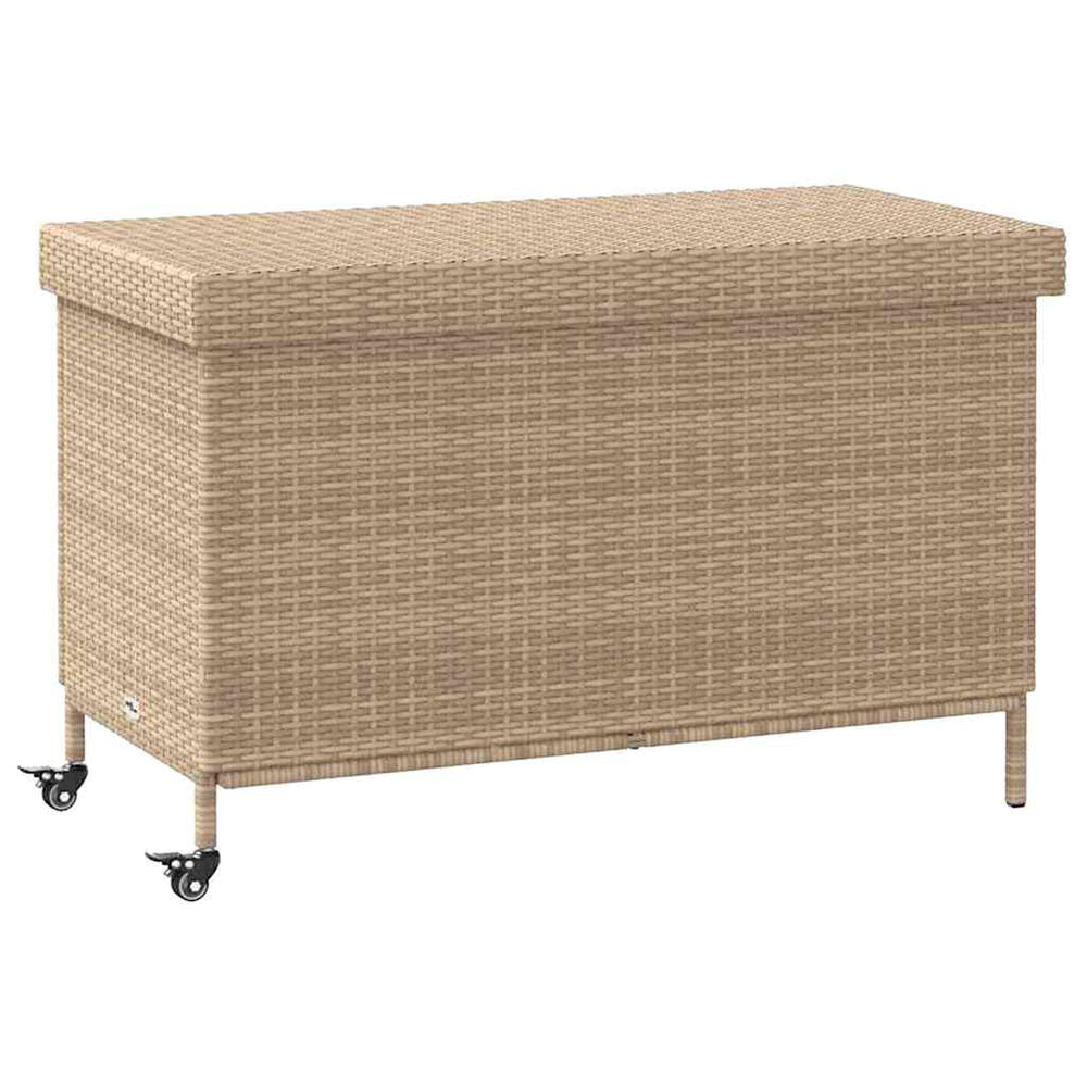 Gartentruhe mit Rollen, Beige, 110 cm