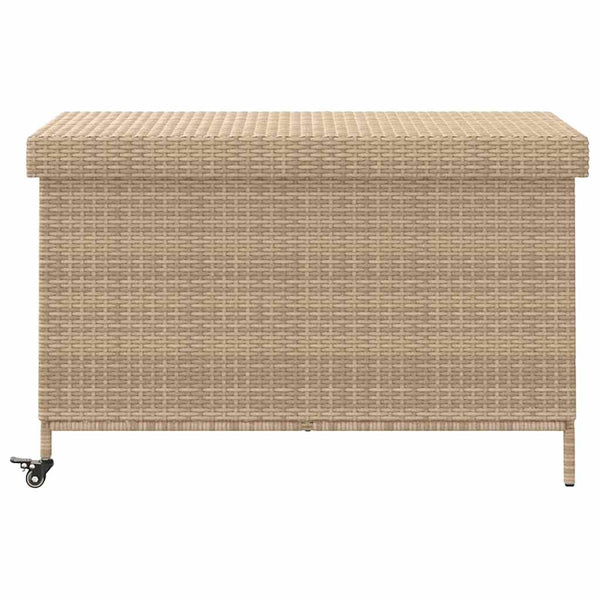 Gartentruhe mit Rollen, Beige, 110 cm