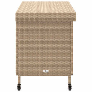 Gartentruhe mit Rollen, Beige, 110 cm