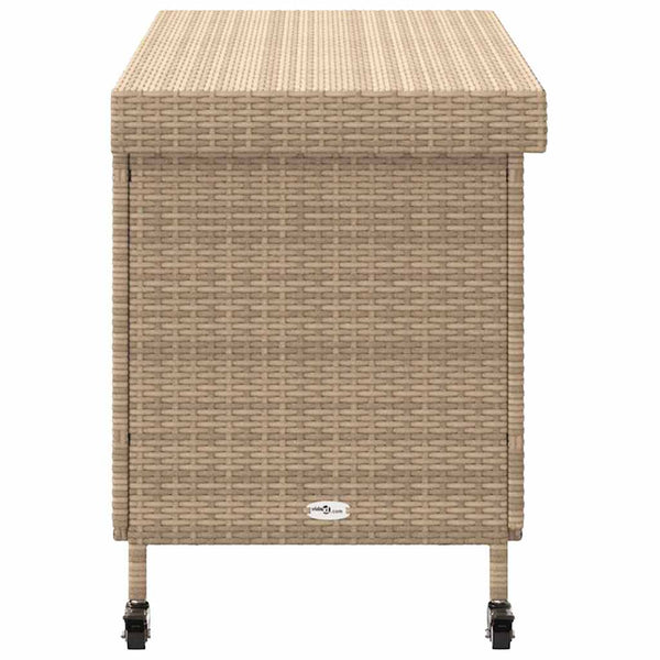 Gartentruhe mit Rollen, Beige, 110 cm