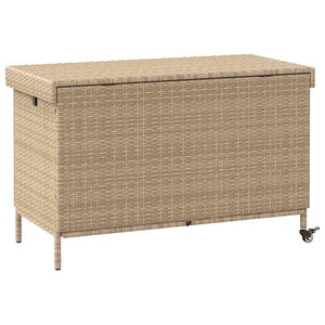 Gartentruhe mit Rollen, Beige, 110 cm
