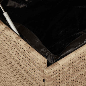 Gartentruhe mit Rollen, Beige, 110 cm