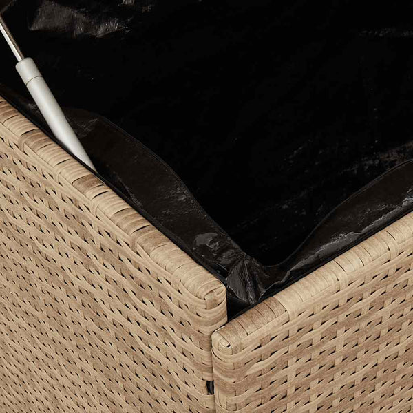 Gartentruhe mit Rollen, Beige, 110 cm