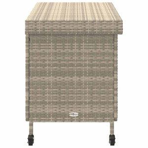 Gartentruhe mit Rollen Hellgrau Poly Rattan