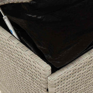 Gartentruhe mit Rollen Hellgrau Poly Rattan