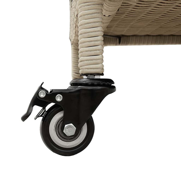 Gartentruhe mit Rollen Hellgrau Poly Rattan