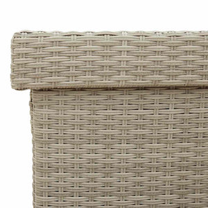Gartentruhe mit Rollen Hellgrau Poly Rattan
