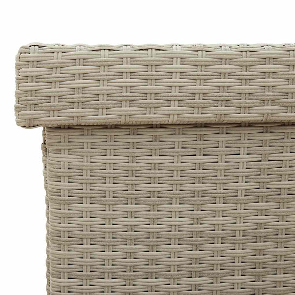 Gartentruhe mit Rollen Hellgrau Poly Rattan