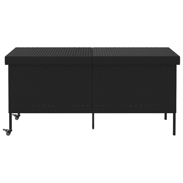 Gartentruhe mit Rollen, Schwarz, 160 cm