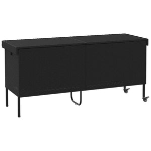 Gartentruhe mit Rollen, Schwarz, 160 cm