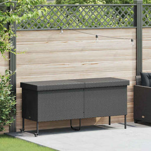Gartentruhe mit Rollen, Schwarz, 160 cm