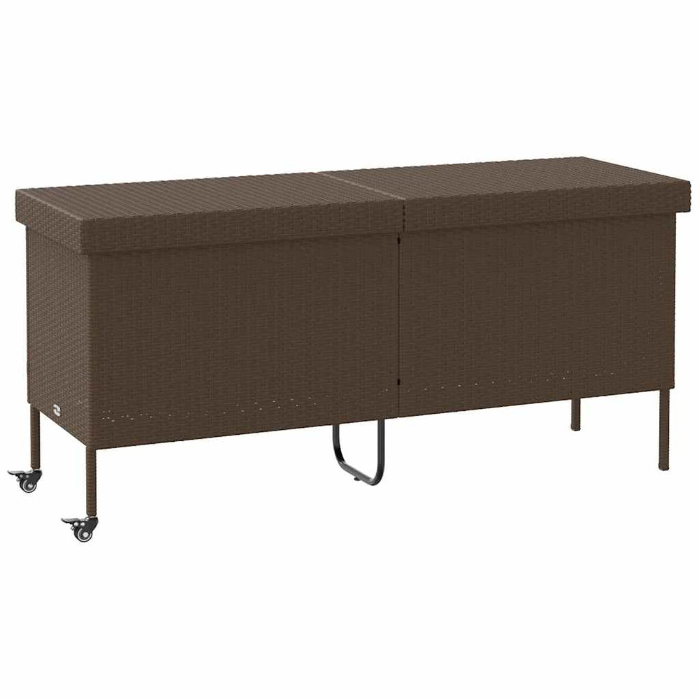 Gartentruhe mit Rollen, Braun, 160 cm