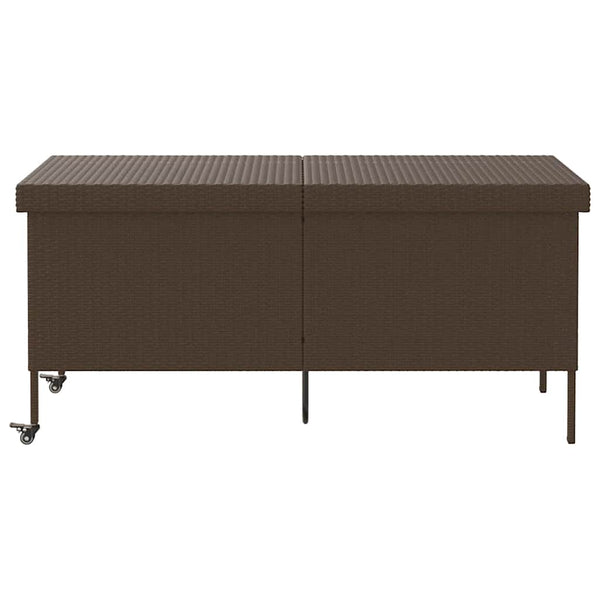Gartentruhe mit Rollen, Braun, 160 cm