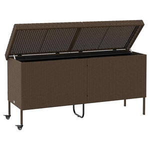 Gartentruhe mit Rollen, Braun, 160 cm