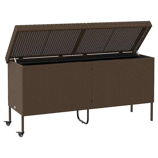 Gartentruhe mit Rollen, Braun, 160 cm