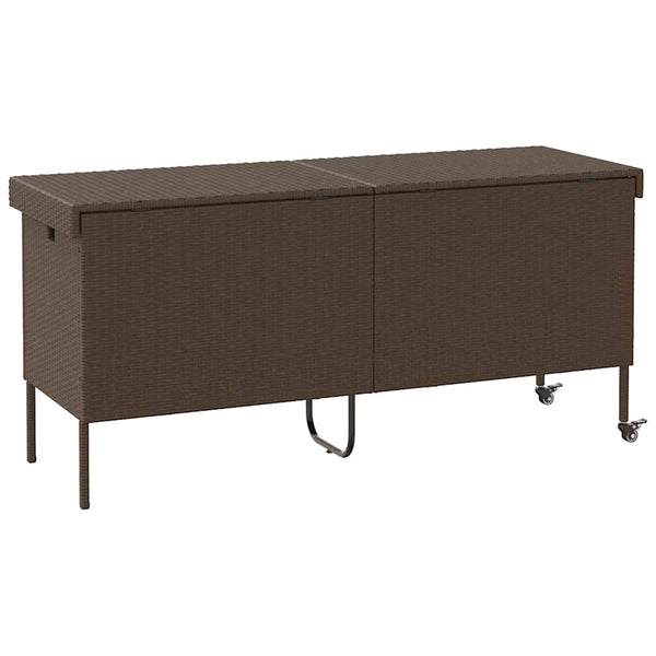 Gartentruhe mit Rollen, Braun, 160 cm