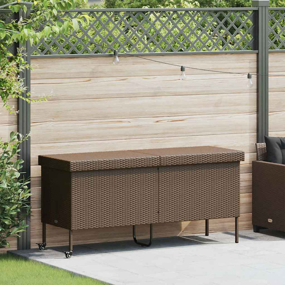 Gartentruhe mit Rollen, Braun, 160 cm