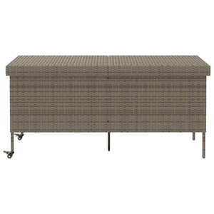 vidaXL Coffre de jardin à roulettes gris 160x55x75 cm polyrotin