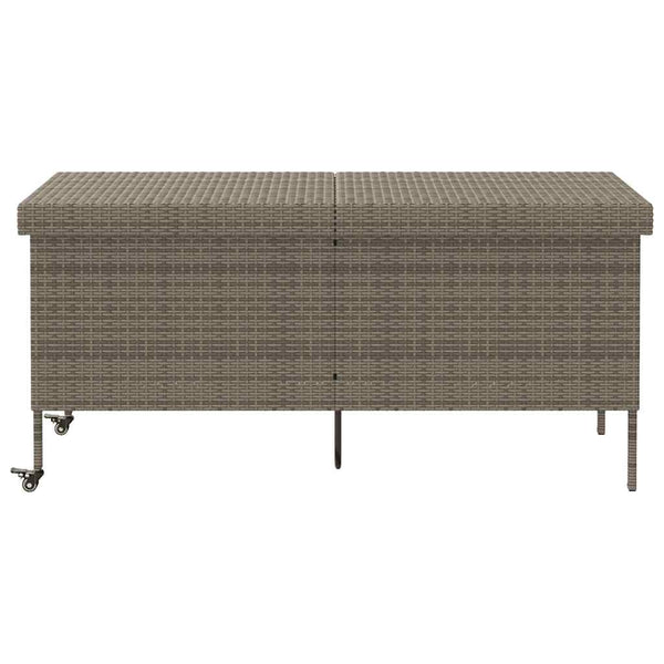 vidaXL Coffre de jardin à roulettes gris 160x55x75 cm polyrotin