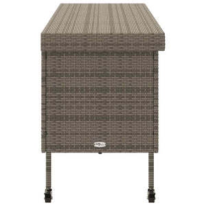 vidaXL Coffre de jardin à roulettes gris 160x55x75 cm polyrotin