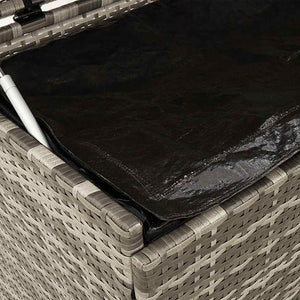 vidaXL Coffre de jardin à roulettes gris 160x55x75 cm polyrotin